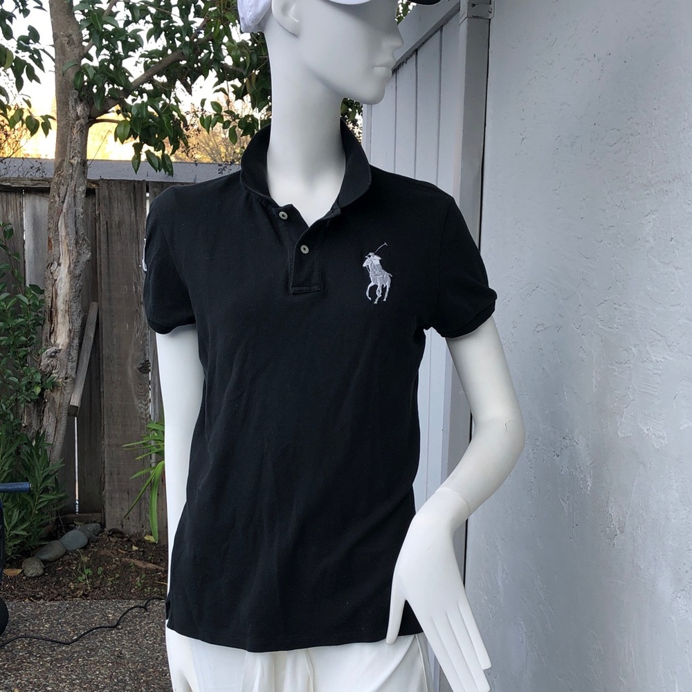 Ralph Lauren Black Polo with White Logo